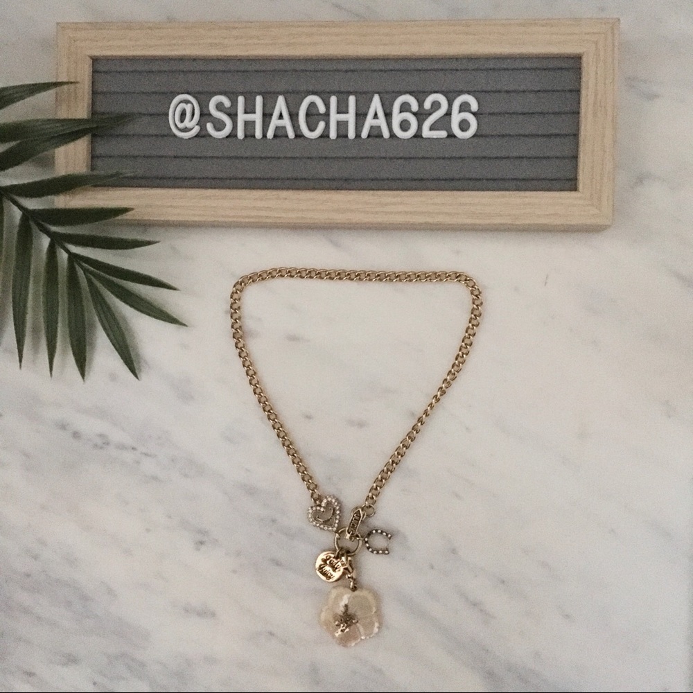 Juicy Couture Necklace & Hibiscus Charm